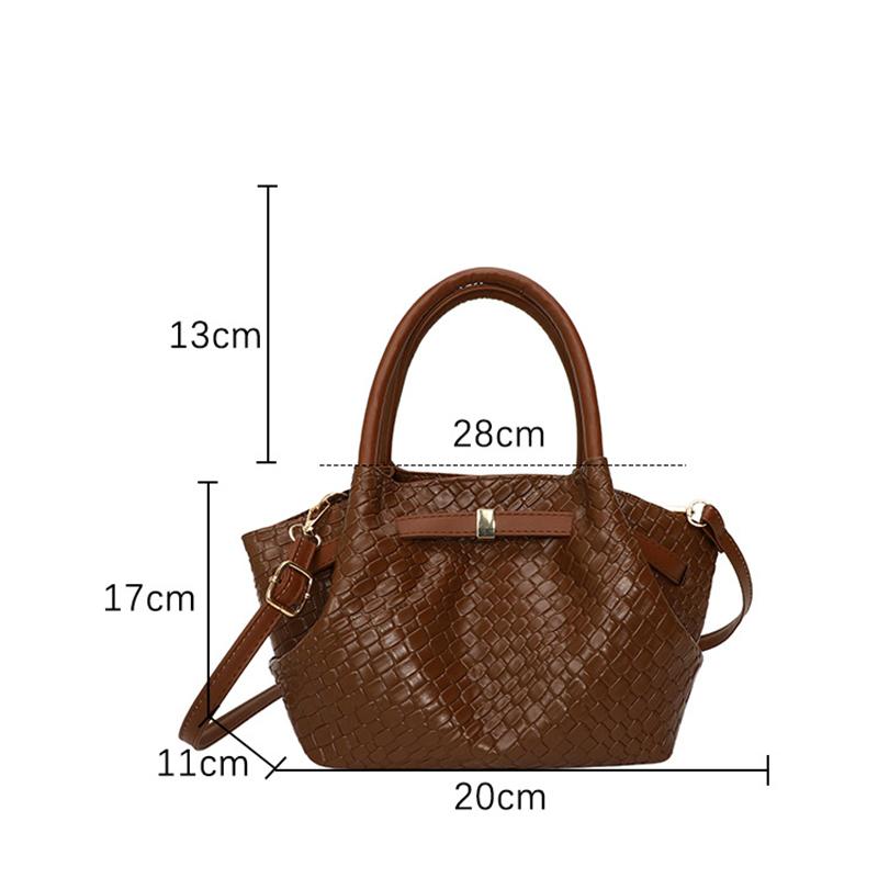 New Woven Bucket Bag Women Minimalist Versatile Shoulder Crossbody High-end Handheld Purse CLE