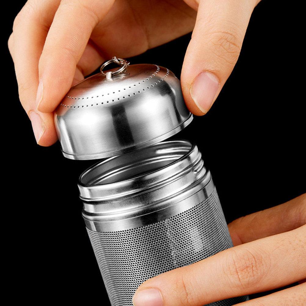 

Stainless Steel Seasoning Strainer Ball Mesh Design Hanging Chain Kitchen Spice Filter Tea Infuser Soup Seasoning Filter Loose 8.5X5X5CM