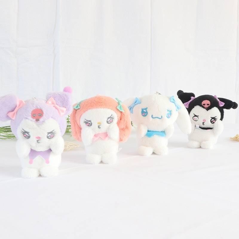 Adorable Sanrio Plush Toy Keychain Super Soft Cinnamoroll Kuromi Melody Bag Charm