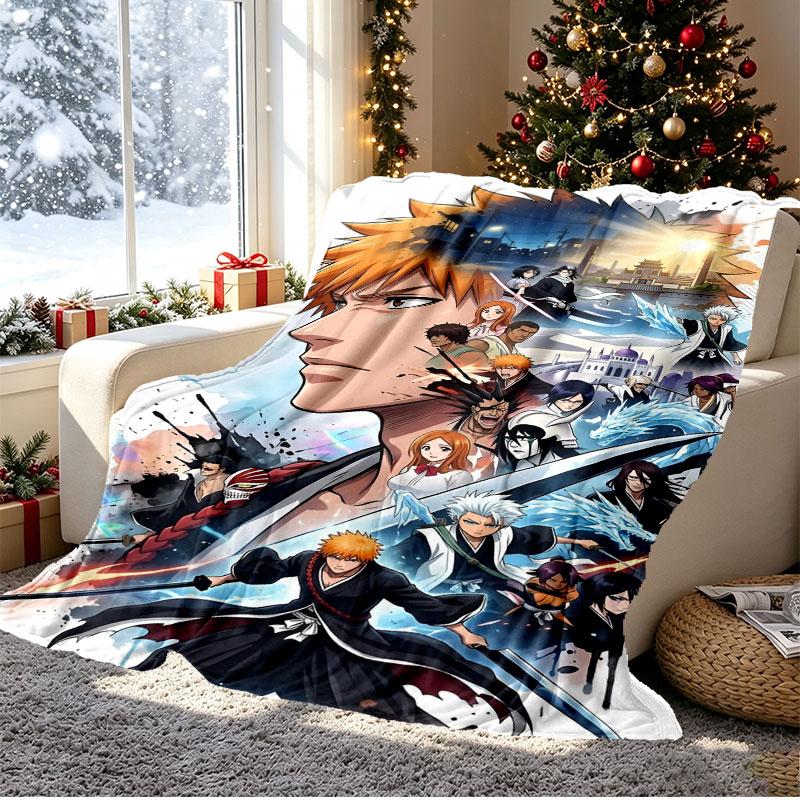 BLEACH Pattern Blanket for Home Decoration, Bed, Sofa, Car Travel, Camping, Suitable for All Seasons, Birthday Christmas Gift