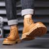 Fashion Autumn Winter Retro Platform Leather Snow Boots for Men Designer Soft-soled Men's Cotton Shoes Fashion Non-slip Ankle Boots Male