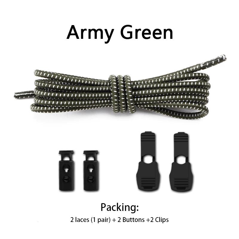 1Pair Elastic Shoe Laces Sneakers Tennis Lock Shoelaces Without Ties Adult Kids Round Shoelace Rubber Bands for Shoes Accesories