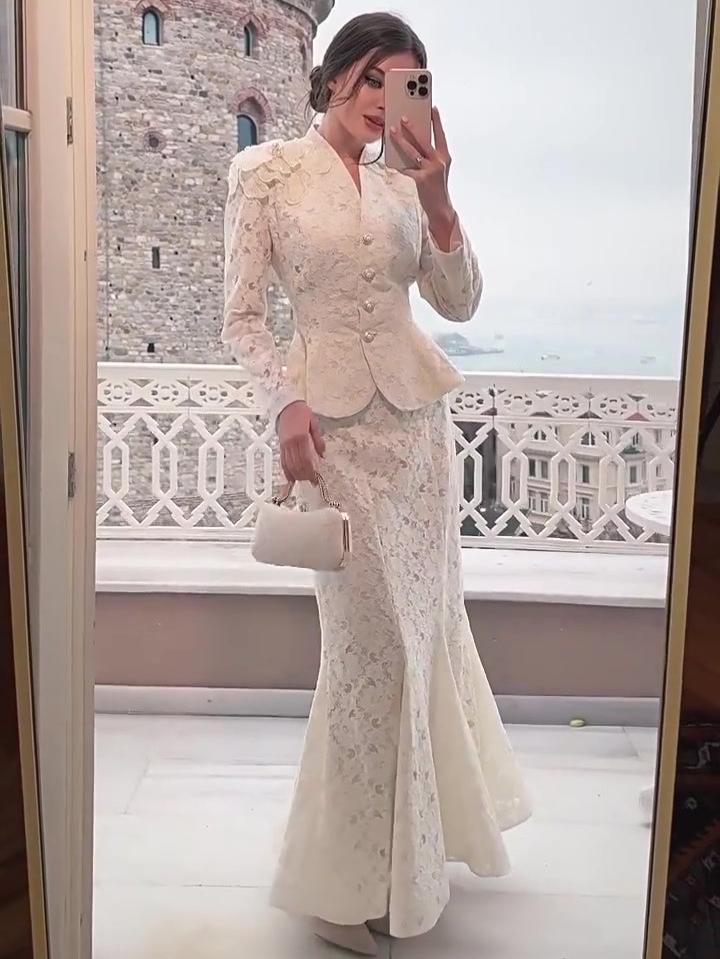 Elegant Retro European & American Long Sleeve Autumn Dress Set 2025