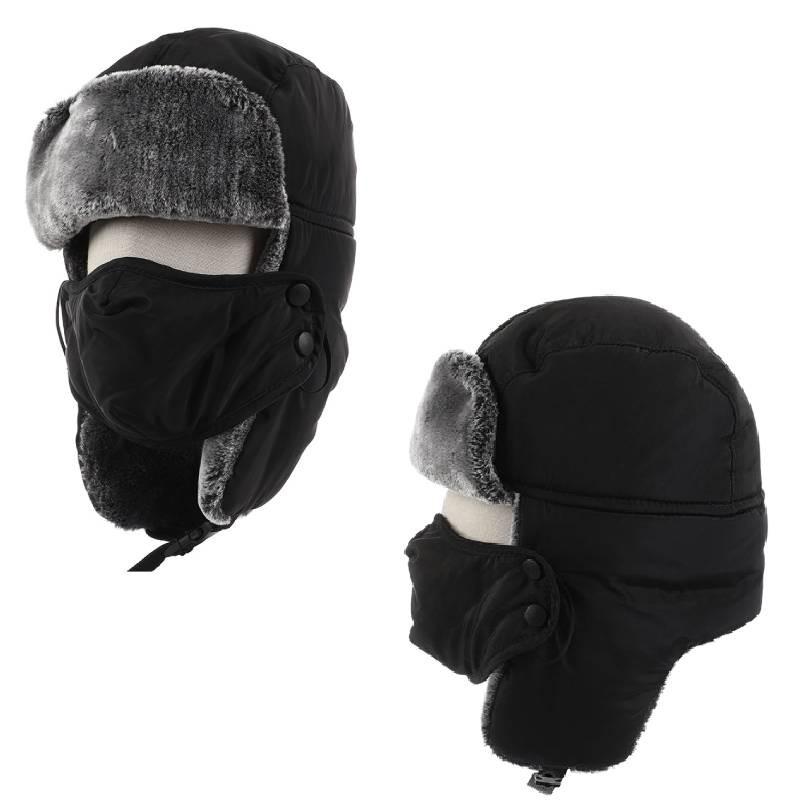 Earflap Winter Mens Warm Face Mask Ski Cap Outdoor Trapper Hat Ears Protect