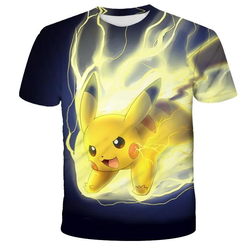 Kids 3D T-shirt Pocket Monster Cartoon Short Sleeve Tops Summer Casual Wear