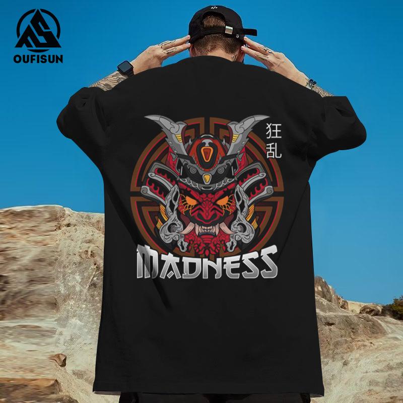 T-Shirts For Men 3d Japanese Ghost Warrior Print Man T-Shirt Hip Hop Tees Oversized T Shirt Men Clothes Vintage Street Tops