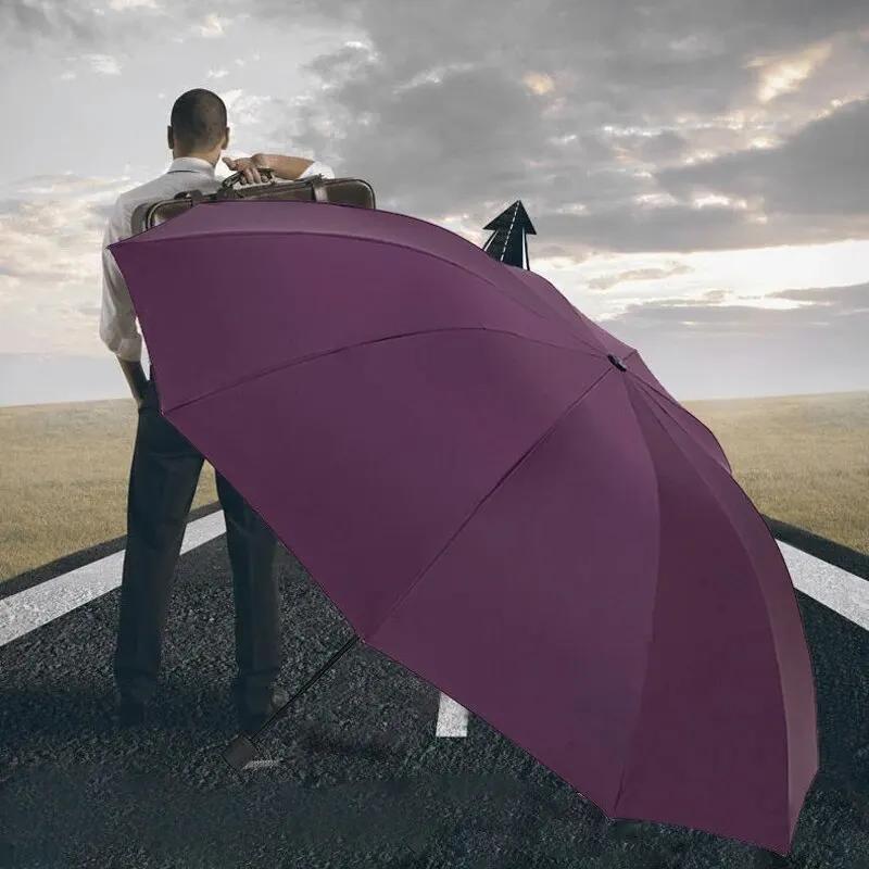 High-Quality 130cm Ten-Bone Umbrella with Reinforced Frame Strong Waterproof Windproof Manual Large Umbrella for Protection