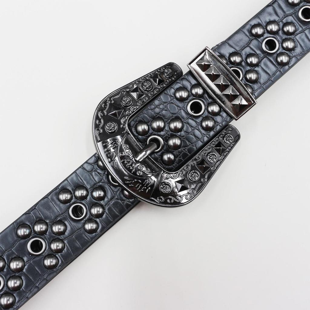 Subculture Punk Y2K Hollow-Out Rivet Eyelet Street Style Jeans Belt
