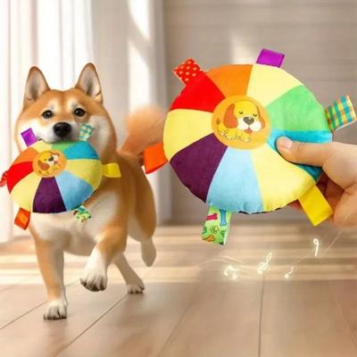 1 Stück Plüsch Quietschhundespielzeug - Cartoon-Muster, interaktives Soundspielzeug für alle Rassen geeignet, strapazierfähiges Welpenspiel und Training
