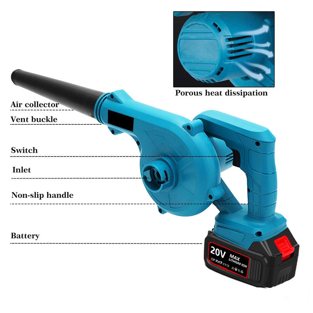 2 In 1 Household Vacuum Cleanner Blowing & Suction Leaf Blower Dust Collector Cordless Portable Electric Air Blower