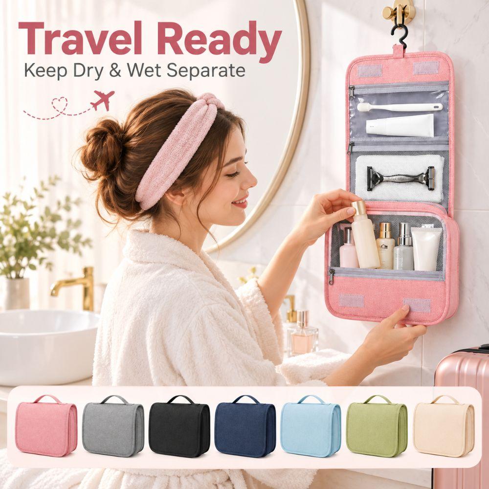 Hanging Hook Travel Cosmetic Bag Foldable Makeup Organizer Toiletry Organizer Beauty Essentials