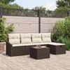 VidaXL 6-piece Garden Sofa Set with Brown Cushions In Poly Rattan 3360599