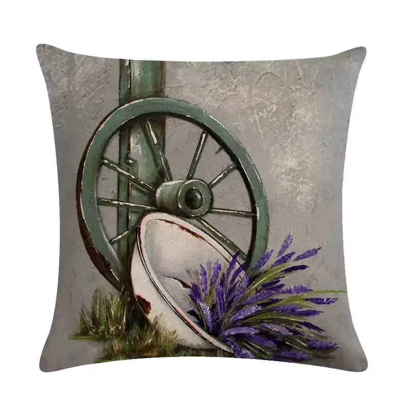 45X45Cm Decorative Throw Pillows Case Purple Lavender Flower Pillowcase Decorations Home Navidad Decor Flower Floral Decor