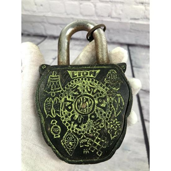 Brass Lion Home Garden Padlock with 2 Keys