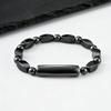 Hematite Elastic Bracelet for Men Boys,Black Irregular Geometric Bead Bracelet,Yoga Healing Jewelry