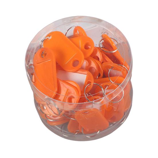 50Pcs Keyring Tags Plastic Key Fobs ID Tags with Split Keyring Paper Insert Key Tags Writing Paper Keychain Organizer