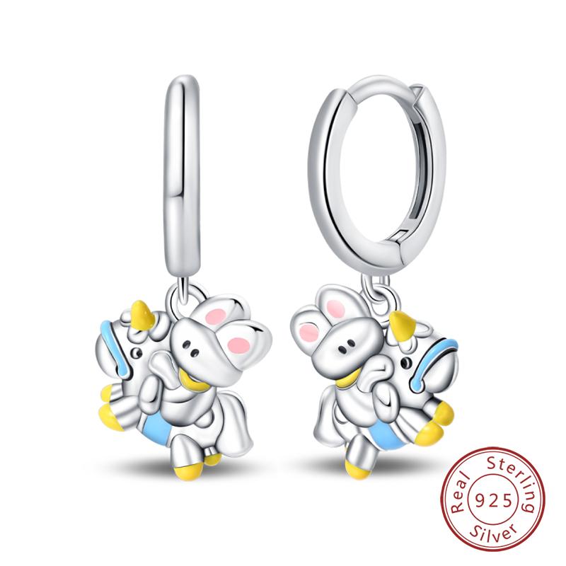 Modische leuchtende Glühwürmchen-Ohrringe 925er Sterlingsilber Lila Schmetterling Welle Fischschwanz Anhänger Ohrringe Feiner Party-Schmuck Geschenke