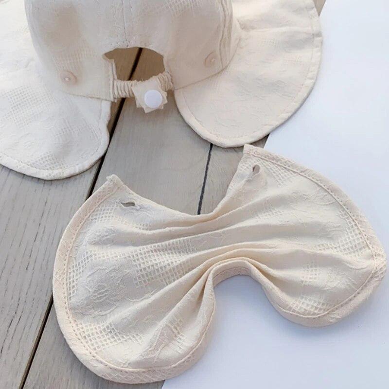 1–3 Jahre Baby-Anglerhut für Mädchen mit großer Krempe und Schleife, Sonnenkappe für den Sommer, Strand, Kleinkinder, Fischerhüte mit winddichtem Seil, Baby-Accessoire