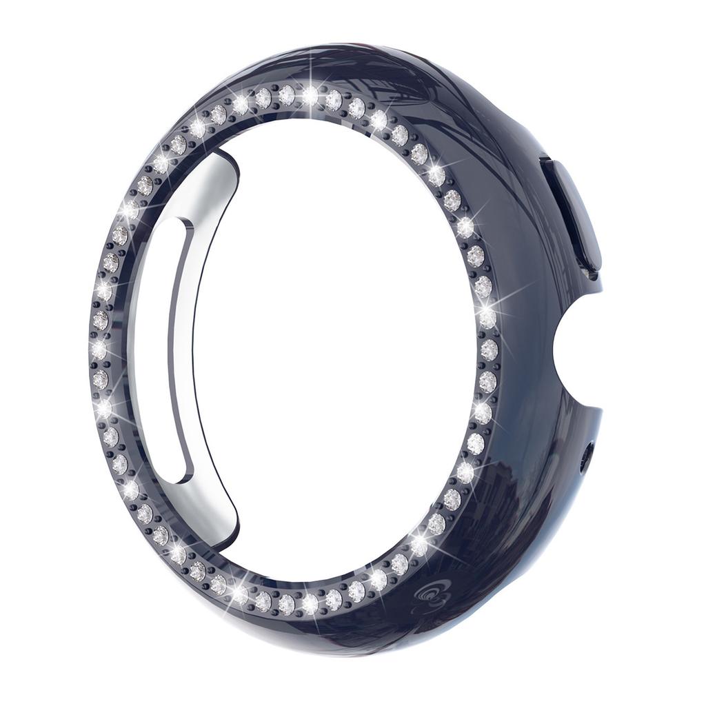 For Google Pixel Watch 4 41mm Case Single Row Rhinestone Decorative Hollow Design PC Watch Cover