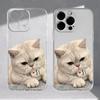 Cute cat TPU transparent phone case suitable for iPhone 17 16 15 14 13 12 11 Pro/Max/Plus anti drop and shockproof back cover