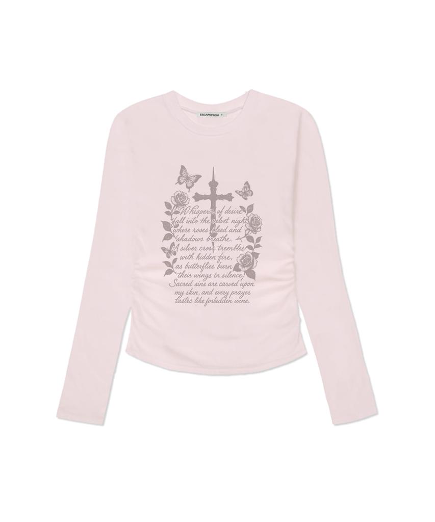 ESCAPEFROM Whisper Of Desire Print Slim Fit Shirred Long Sleeve [4 Colors]