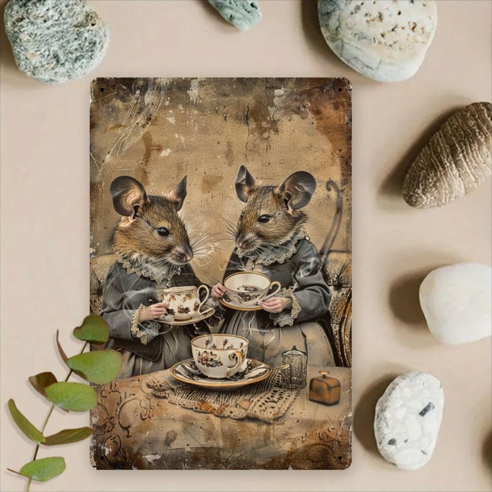 Funny Pig in Meadow Metal Tin Sign Wall Decor 20x30cm