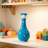Decorative Resin Vase Cute Polka Dot Giraffe Vase, Hand-painted Flower Creative Big-mouthed Handmade Crafts for Office Holder Home Living Room Bedroom