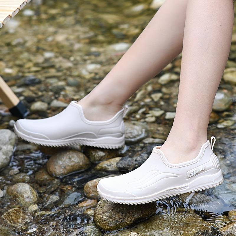 Low-top Non-slip Waterproof Shoes Fashion Overshoes Kitchen Chef Rain Shoes Men's Rubber Shoes Rain Boots Couple Four Seasons Work Short Tube