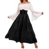 Women's Fashion Retro Maxi Dress Trumpet Sleeve Waist Dress