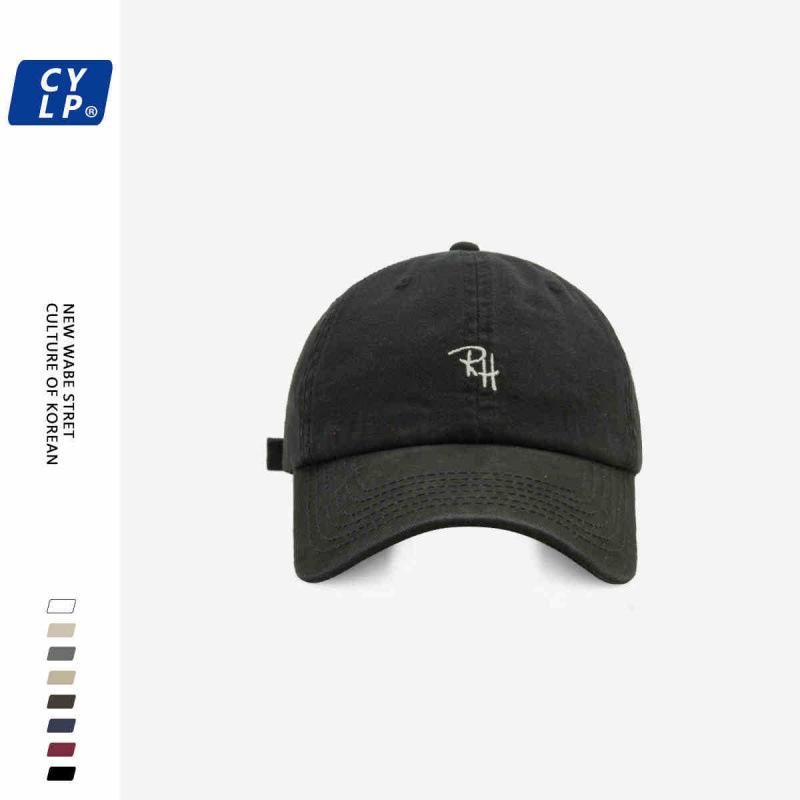 Hat men's and women's street tide brand letter embroidery baseball cap summer couple simple and versatile cap showing small face