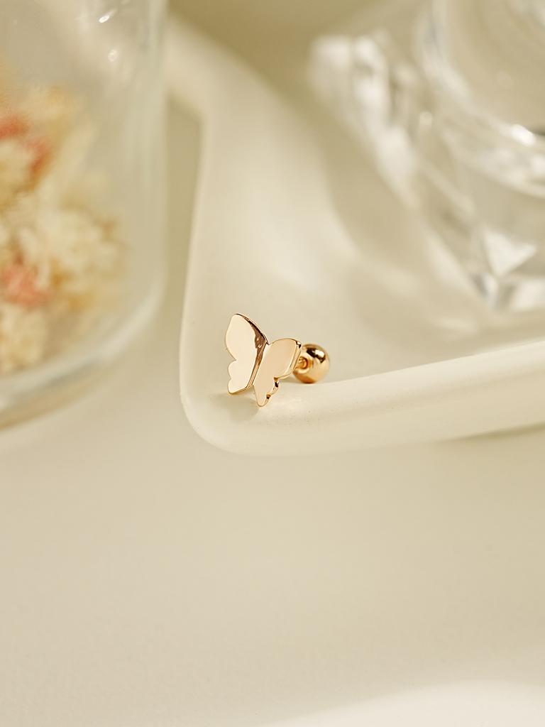 Minimalpiercing 14K Salty Butterfly Piercing Earrings