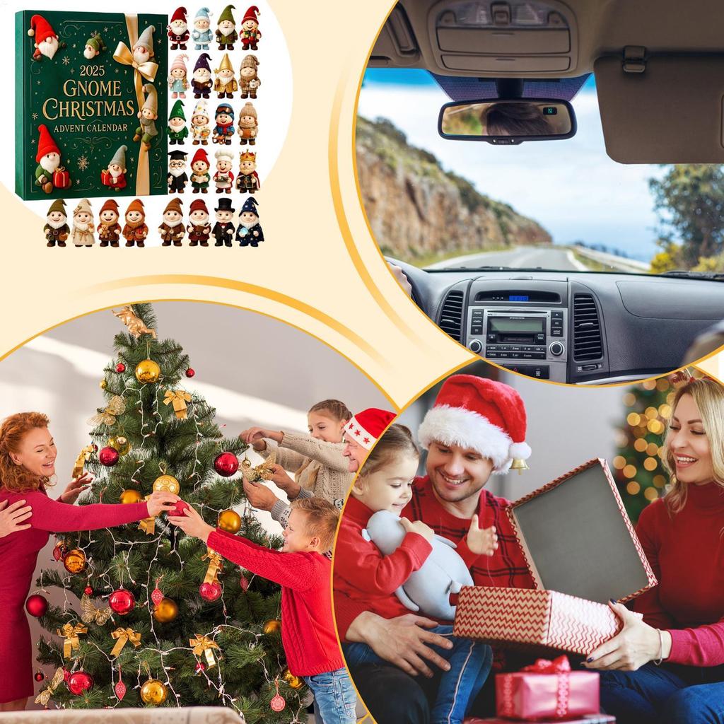 Weihnachts-Adventskalender 2025 Neue Niedliche 2D Acryl Wichtel Ornament 24 Tage Countdown Deko Anhänger Spielzeug für Kinder Jugendliche Weihnachtsgeschenke