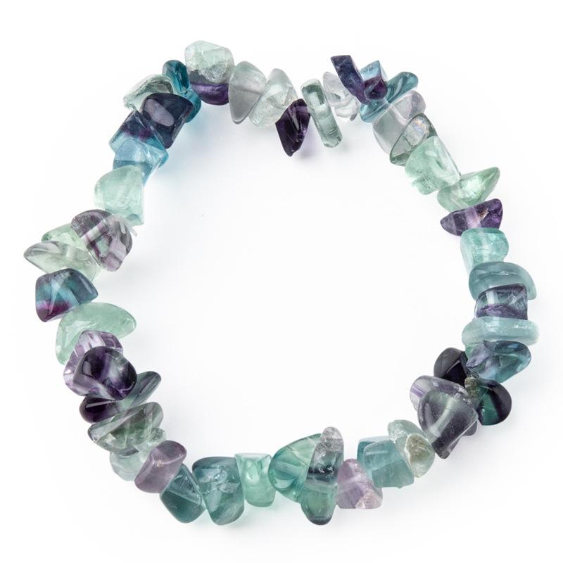 Natural Chip Stone Beaded Bracelet Irregular Crystal Gravel Stretch Bracelet Fashion Jewelry for Women Multiple Colors Available