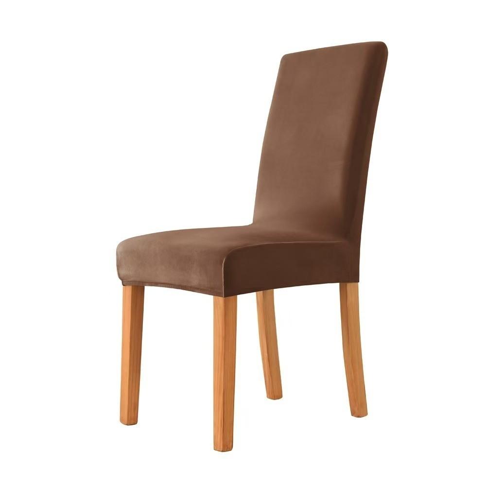Fashion Dining Chair Cover Elastic Spandex Solid Color Stretch Chair Cover Slipcover High Back Kitchen Chair Cover Dining Room
