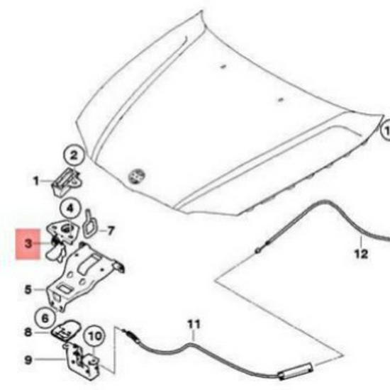 BMW 3 Series E91 Front Hood Latch (51237073916)