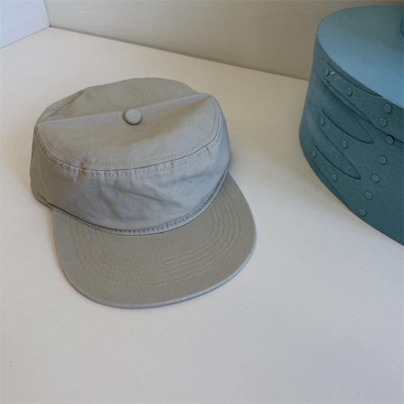 Solid color simple new old money wind flat top hat duck bill hat retro wide brim letter flat brim baseball cap cap