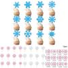 Christmas Snowflake Cake Toppers With Shining Design Paper For Holiday Party Decor