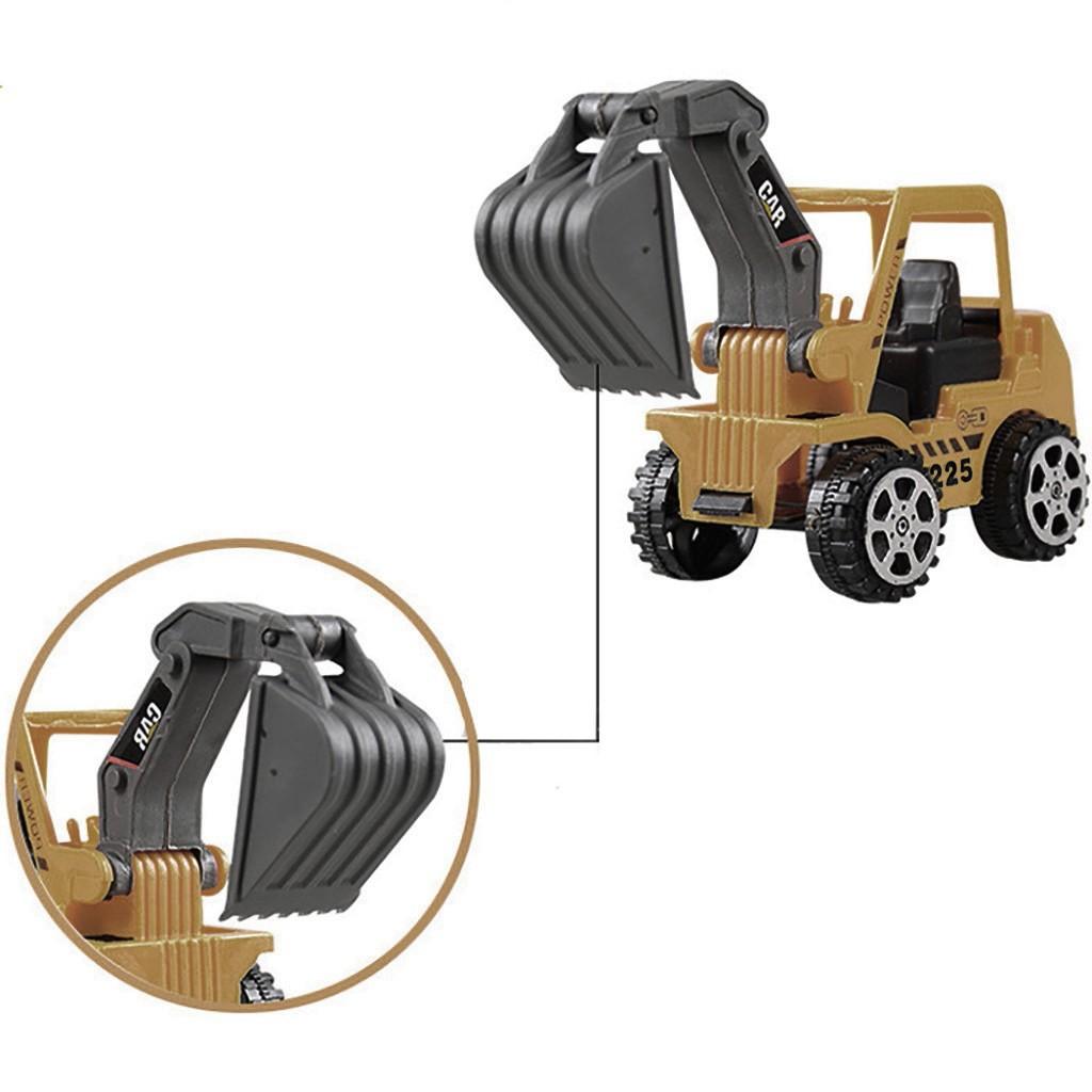 6 Pcs Play Vehicles Construction Vehicle Truck Cars Toys Set Friction Powered