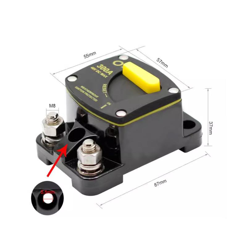30A 40A 50A 60A 80A 100A 150A 200A 250A 300A Circuit Breaker Car Boat Auto Manual Reset Waterproof 12V-48V