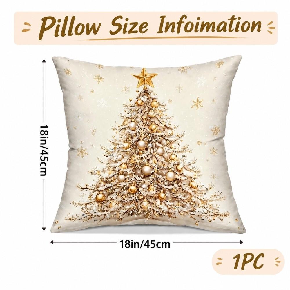 Santa Claus Christmas Pillow Cover Cartoon Print Throw Pillow Case New Cushion Cover  Holiday