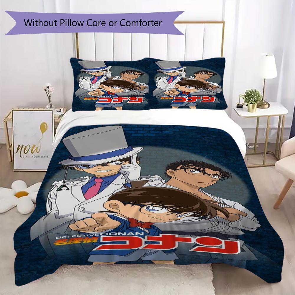Detective Conan Anime Mystery Adventure Threepiece Set 1 Duvet Cover 2 Pillowcase Without Core Without Core Bedding Set