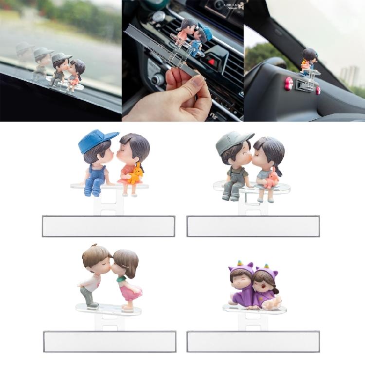Car Accessory Car Interior Sliding Cartoon Couple Decoration Cute Figurine Ornament Vehicle Interior Accessory