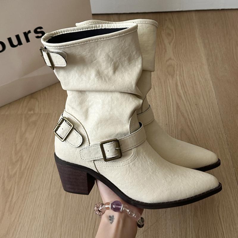 Fashion High Heels Women Ankle Boots Pointed Toe Fashion Shoes Dress Designer Winter Pumps 2025 New Casual Goth Chelsea Botas De Mujer