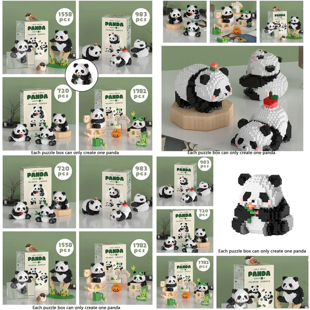 Panda Micro Building Blocks Puzzle Toy Plastic Material, Perfect Gift For Kids, 720-1782 Pieces Available