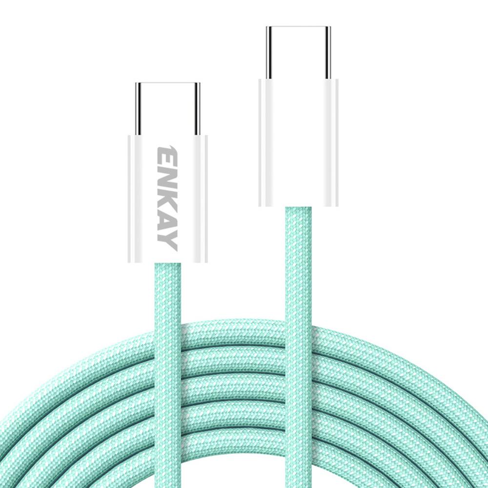 ENKAY 1.5m 60W Type-C to Type-C Fast Charging Cable Braided Phone Data Cord