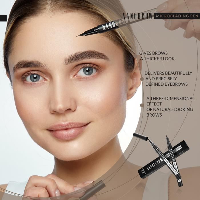 Eyebrow Pencil - Nanobrow - Warm Brown - Microblading Effect - Optimal Precision - Eyebrow Densification