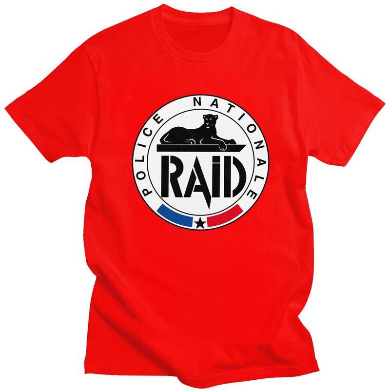 Custom Cool France RAID French Police T Shirt Men Short Sleeve 100 Cotton Tshirt Casual Tees Fashion Tshirts S