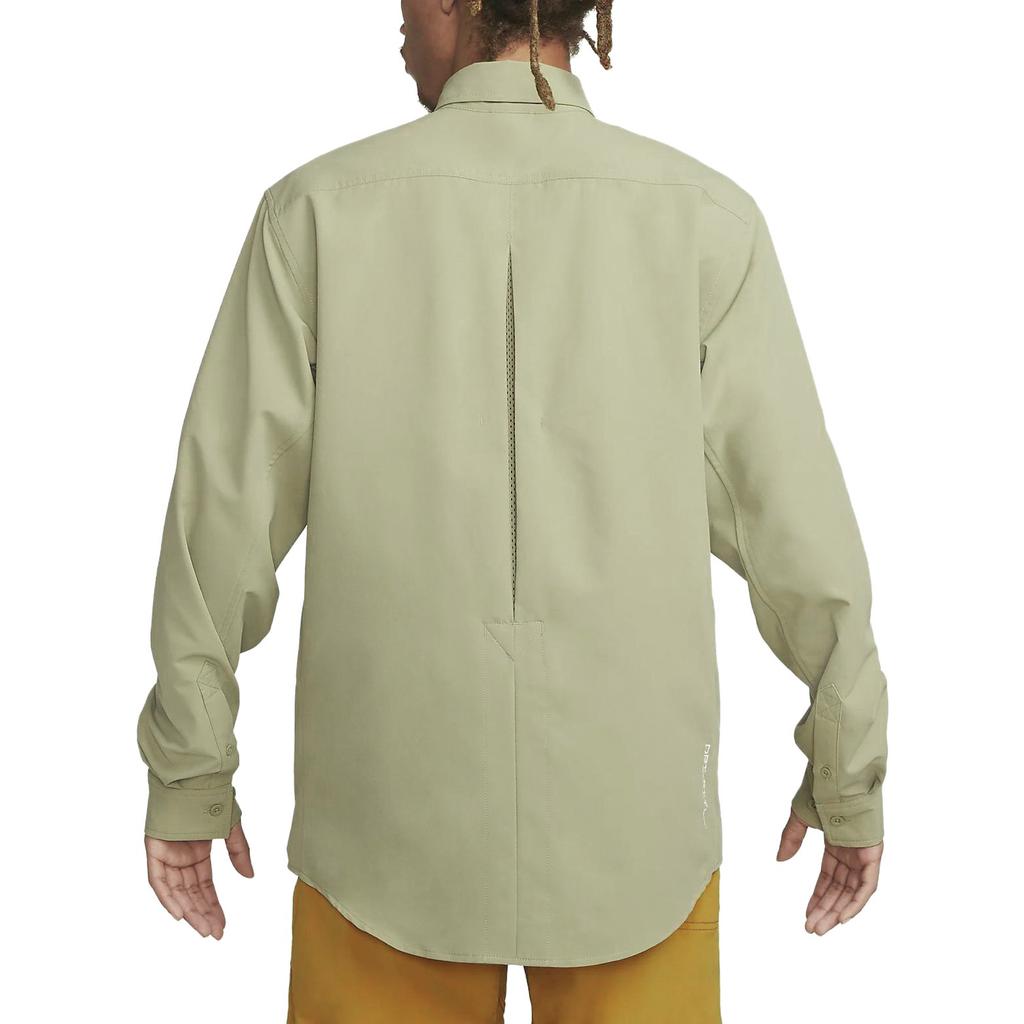 Nike ACG Dri-FIT UV Devastation Trail Colorblock Multi-Pocket Long Sleeve Shirt Men Tops Olive-Green DN3937-276
