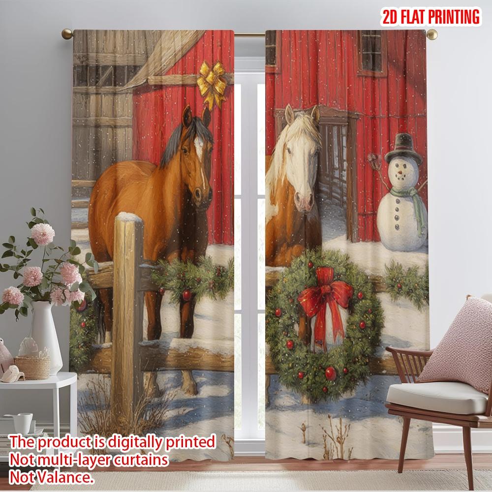 

2pcs,2D plane printing Popular Curtains Briarwood Lane Versatile Polyester Fabric (without rod) Outdoor Decorations Ldeal for 52.50×116.00 CM 2pcs