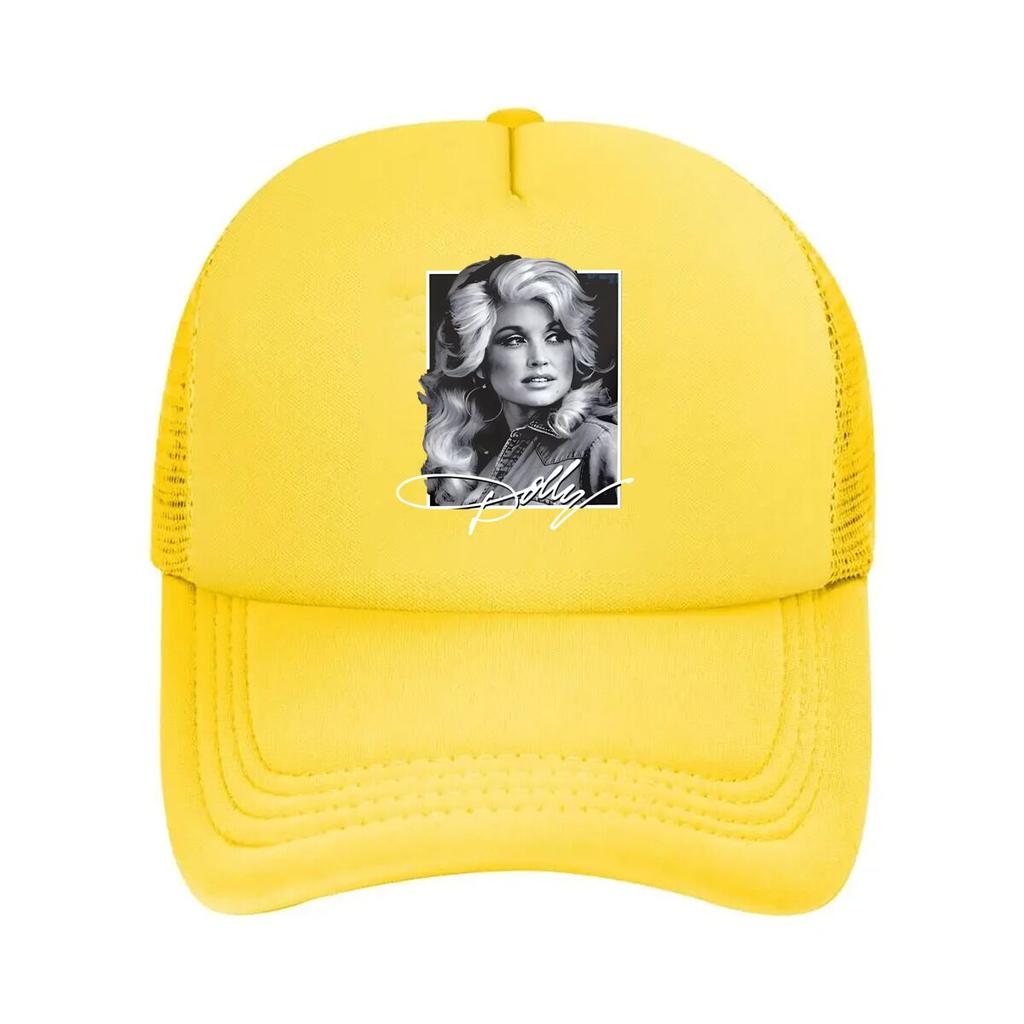 Dolly Parton Black White Fashion Mesh Baseball Cap Breathable Casual Hats Outdoor For Unisexs And Womens